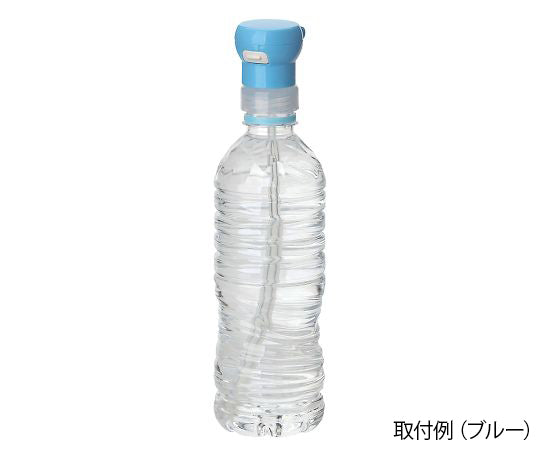 Plastic bottle straw cap with attachment, blue, 385961, 1 piece