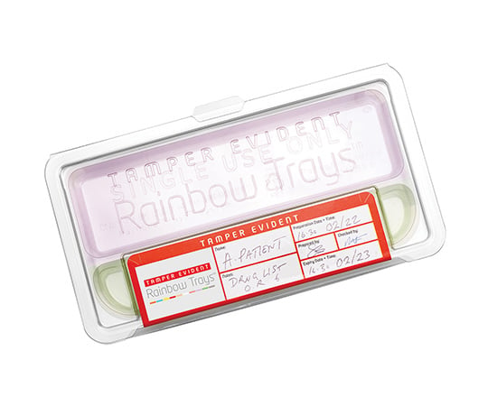 保管運搬用麻酔薬管理トレー　Rainbow Trays™　タンパーエビデントトレー 1セット