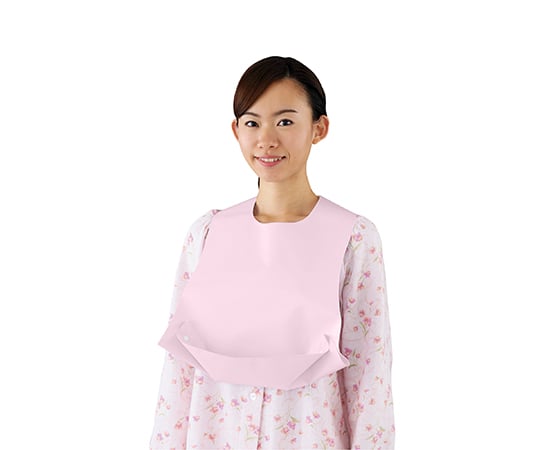 かびにくい食事用エプロン（ポケットタイプ）　ピンク 1枚