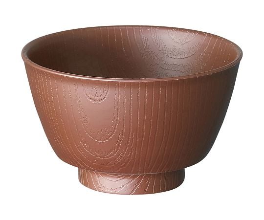 Wood grain easy to hold rice bowl, brown, NBLS1, 1 piece