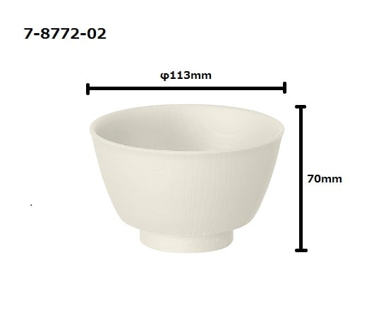 木目調持ちやすい食器　茶碗　クリーム　NBLS1 1個