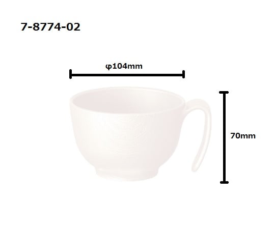 Wood grain easy to hold bowl with handle, cream, NBLS1H, 1 piece