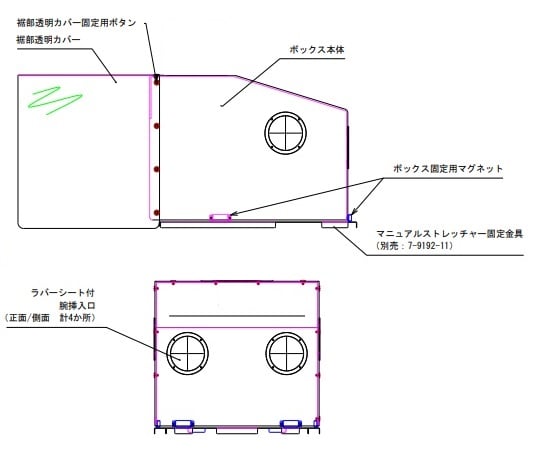 エアロゾルボックス（マニュアルストレッチャー対応）　スタンダードタイプ 1個