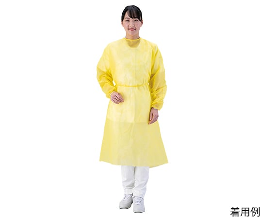 アイソレーションガウン（少量・箱入り）　イエロー　10枚入　IG-Y 1箱(10枚入)