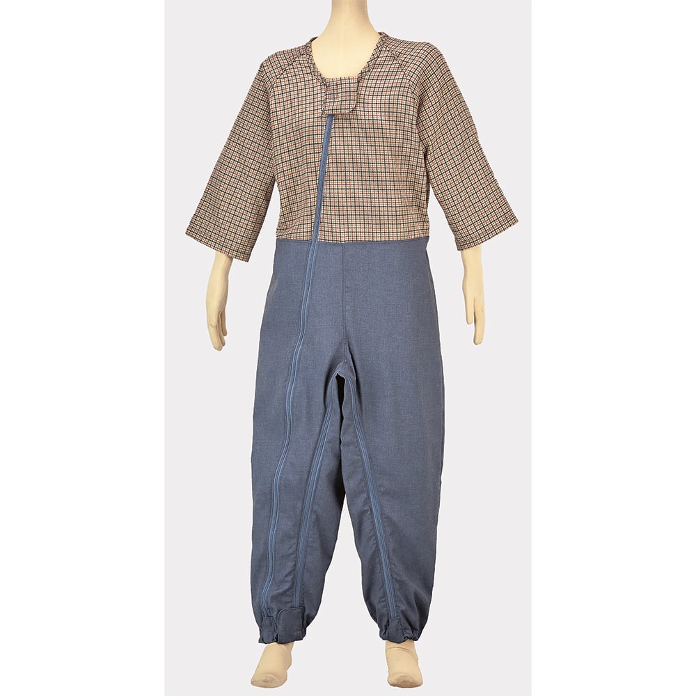 つなぎねまき　ビンテージツイル　WファスナーII型ホックカバー付　千鳥ブルー　L　4600 1枚