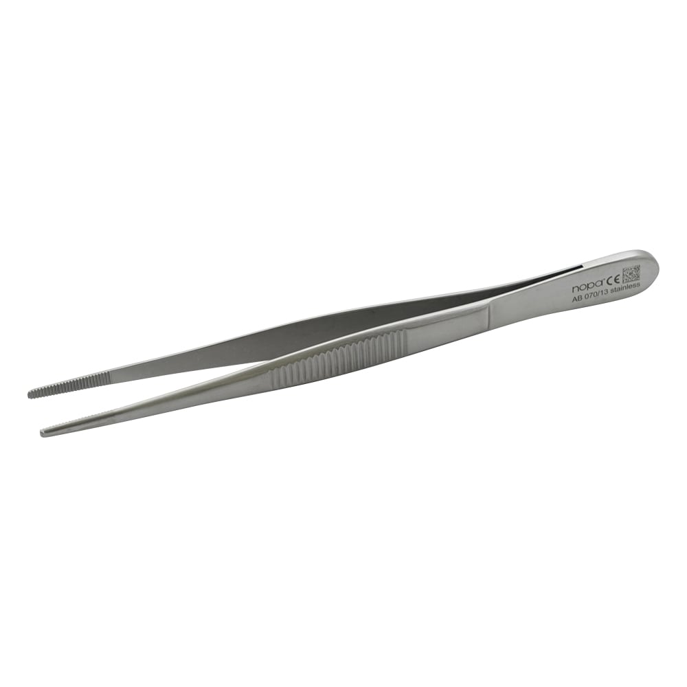 Surgical tweezers, hookless, straight (thin), 130mm, AB 070/13, 1 piece