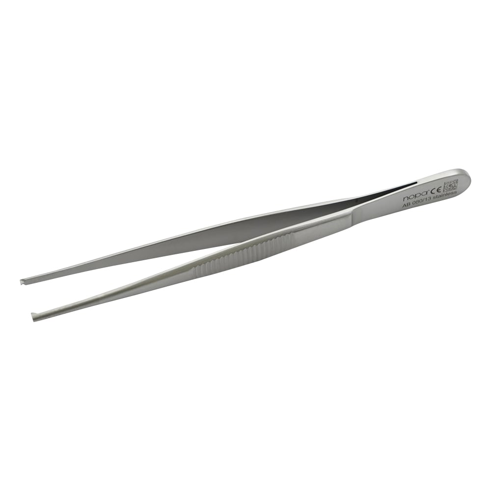 Surgical tweezers, hooked, straight (thin), 130mm, AB 080/13, 1 piece