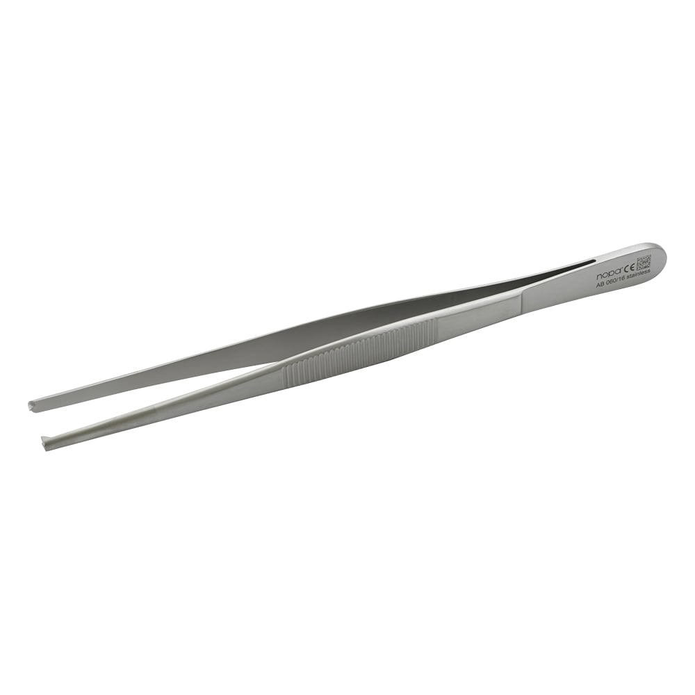 Tissue tweezers with hook, 1 x 2 claws, 160 mm, AB 060/16, 1 piece