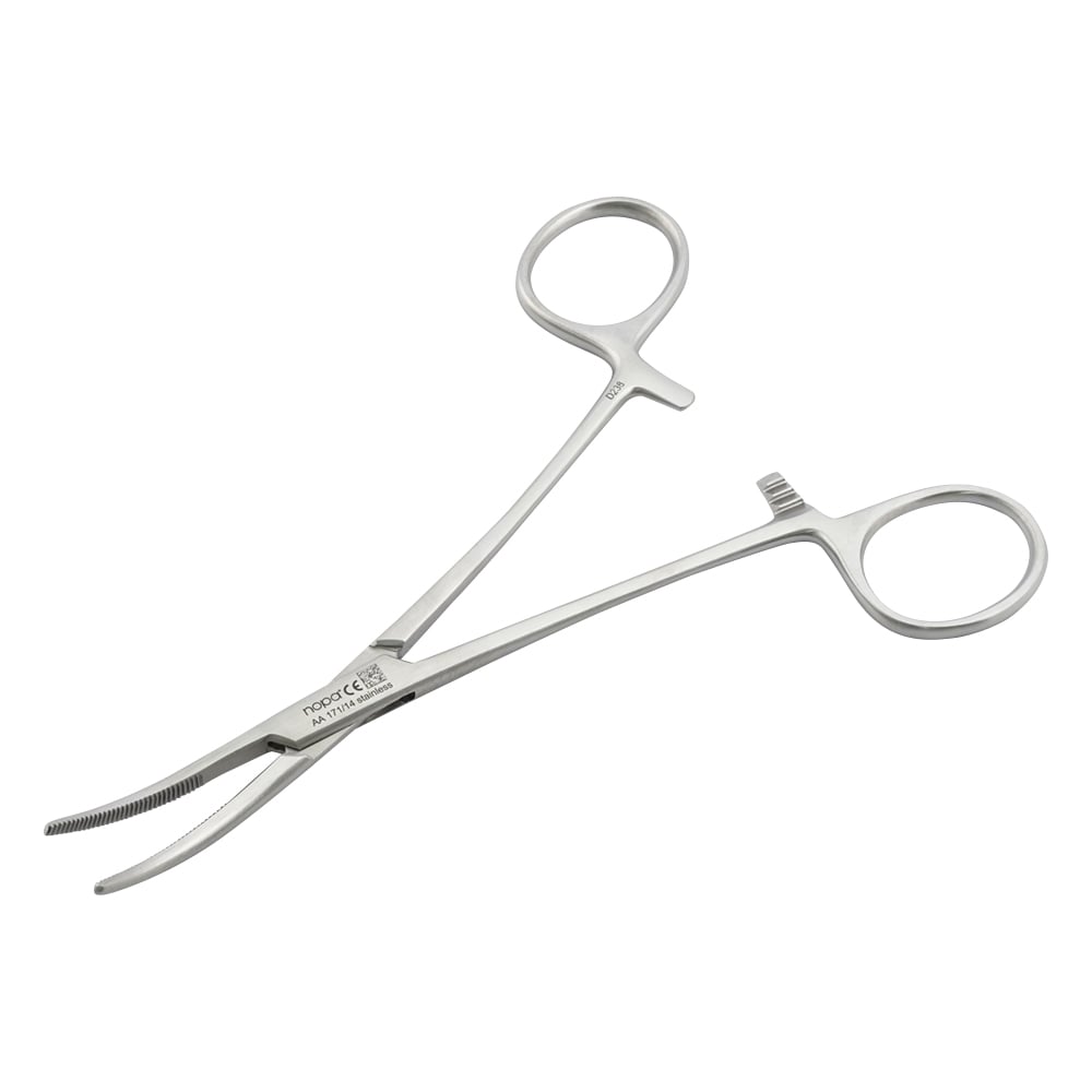 Kelly forceps, hookless, curved, 140mm, AA 171/14, 1 piece