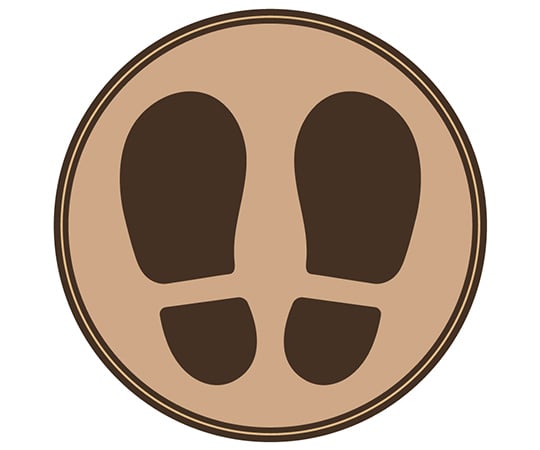 Floor Guidance Sticker, Round, Brown, Φ210mm, SR026, 1 sheet