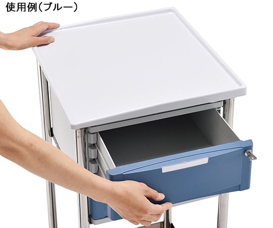 네비스메이트 트레이 왜건 보조 천판 첨부 2단 BOX 블루 1개