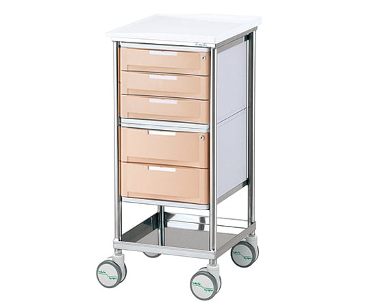 ナビスメイト・トレイワゴン　5段BOX　ピーチ 1個