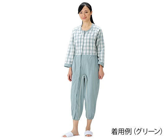 制菌前開き介護用ねまき （ロック機能付） グリーン／LL　LLサイズ グリ-ン色 1枚