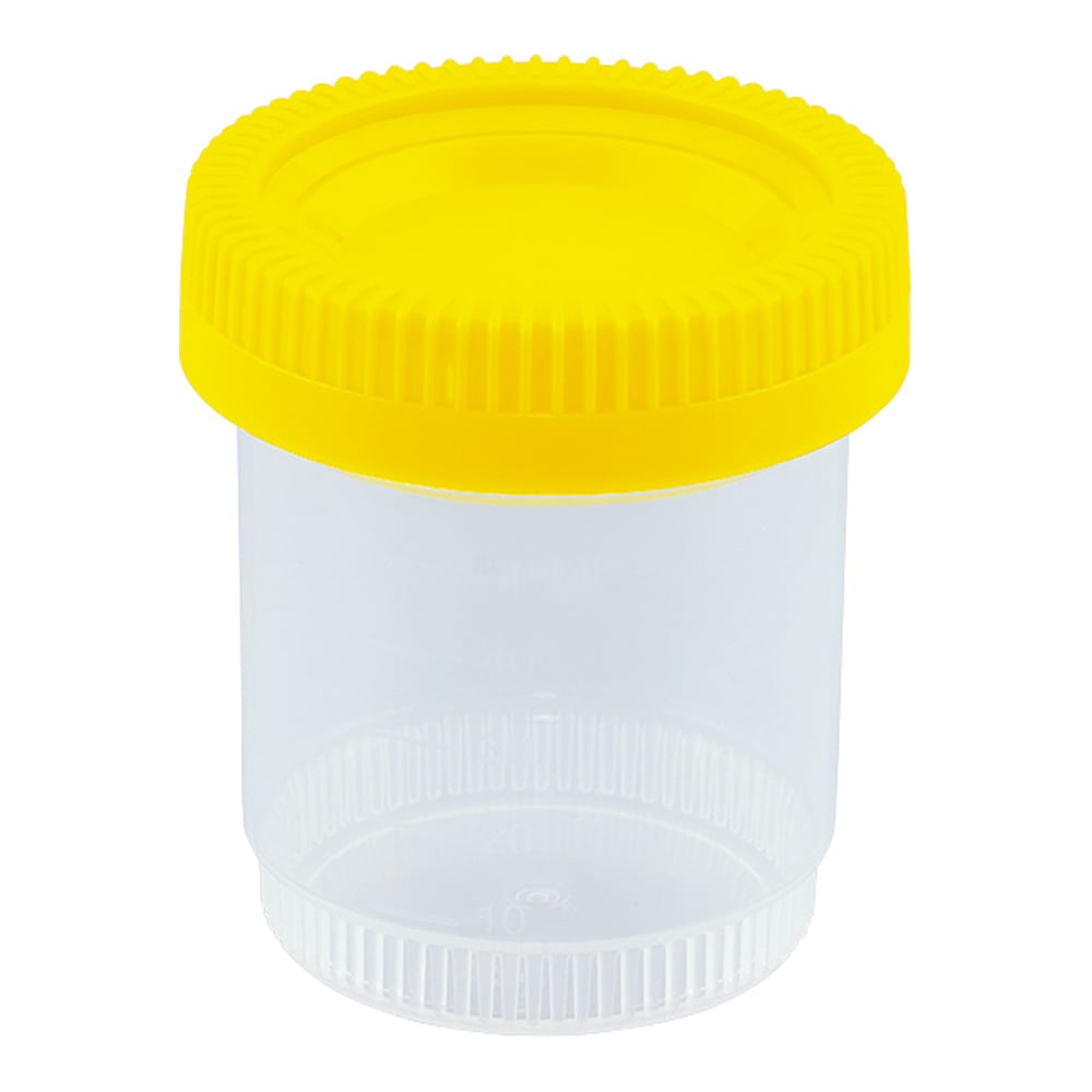 標本容器 60mL フタ黄 1箱(100個入) 1箱(100個入)