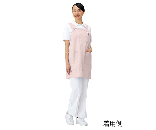 エプロン（5ポケット／前スリット入り）ピンク／L 1枚