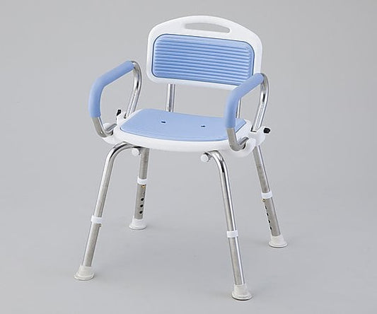 Commercial shower chair (stainless steel frame) with armrests/blue, 1 piece