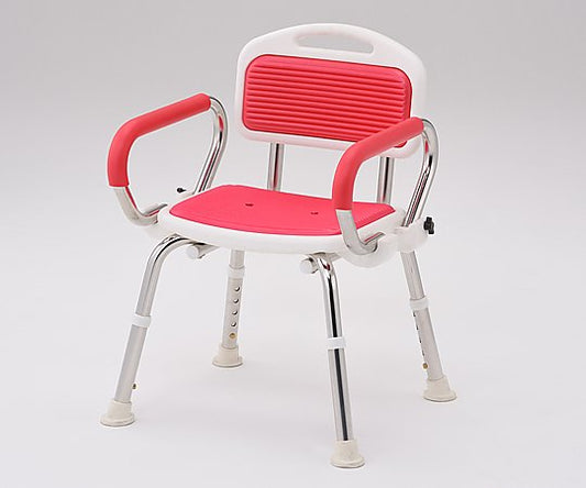 Commercial shower chair (stainless steel frame) with armrests/red 1 piece