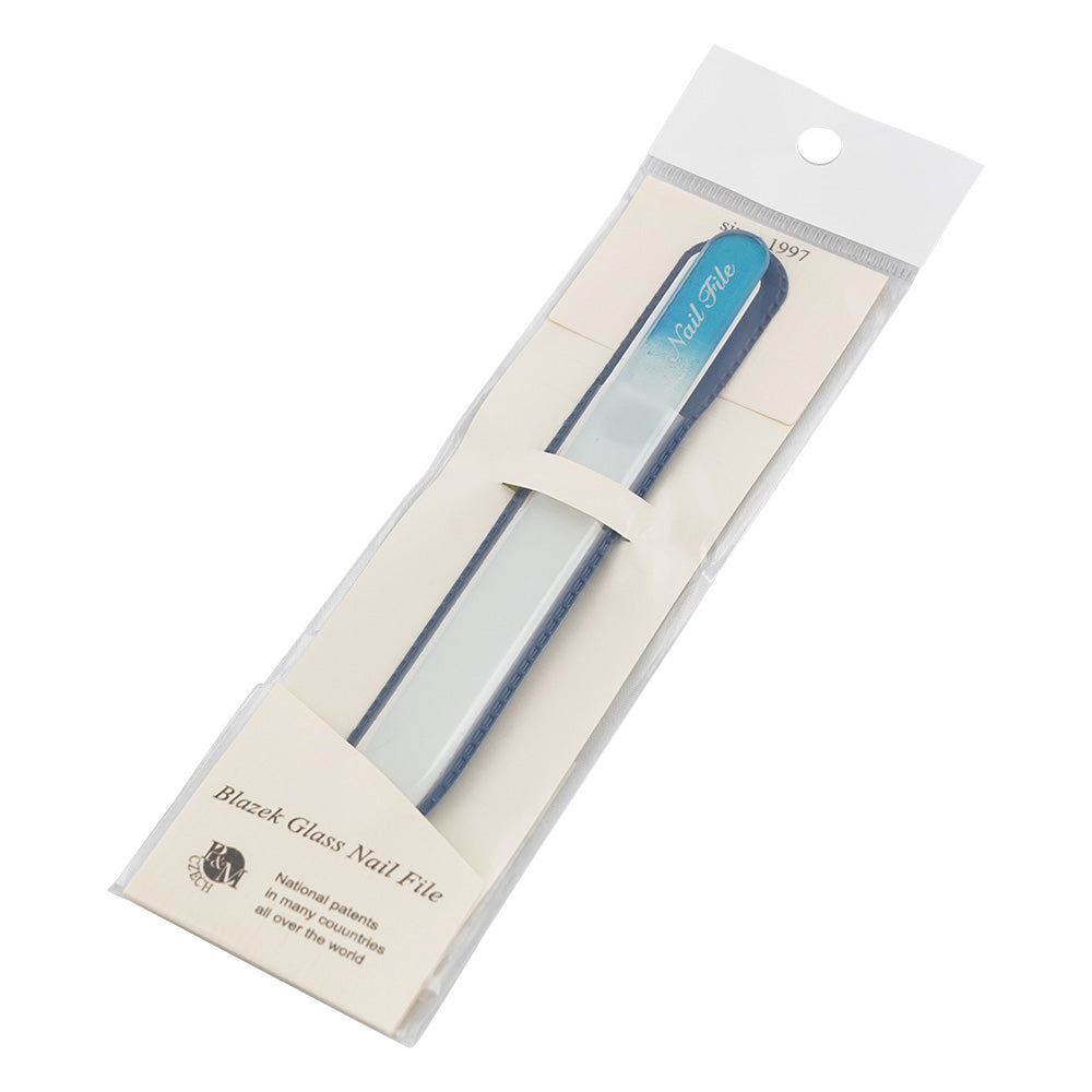 ガラス製ネイルファイル ブルー 11×140×3mm 1個