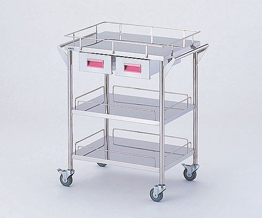 스토리지 스테인레스 스틸 카트 3 단 핑크 (폭 600mm / 서랍 2 개) CHS-3H-P 1 대