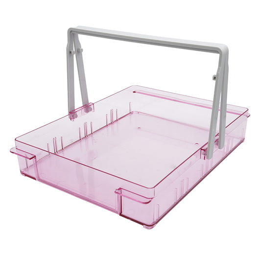 Combination medication box with handle, pink, 1 piece