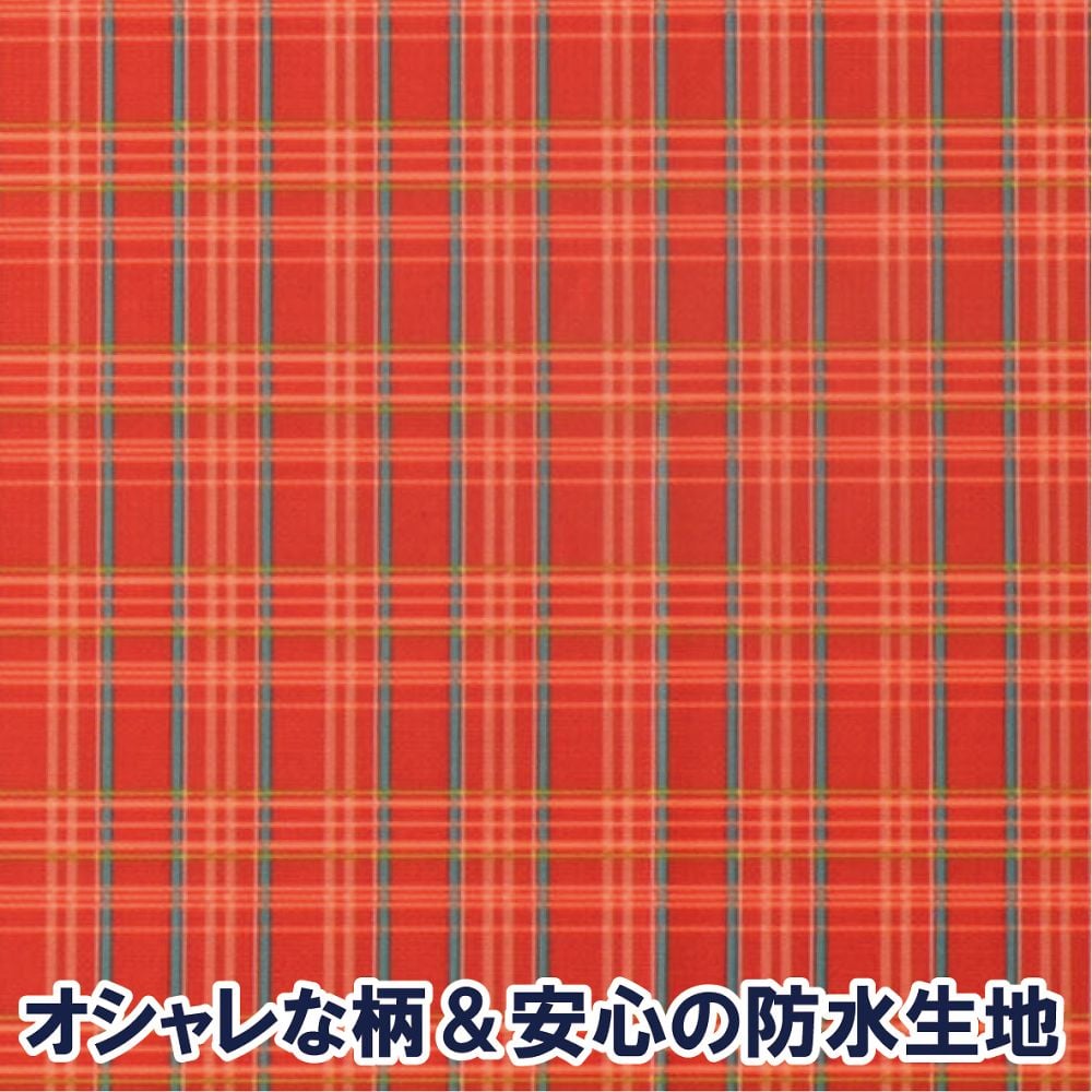 食事用エプロン ソフラピレンチェック2WAYタイプ オレンジ　102281 1枚