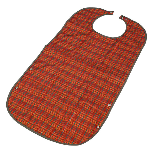 食事用エプロン ソフラピレンチェック2WAYタイプ オレンジ　102281 1枚