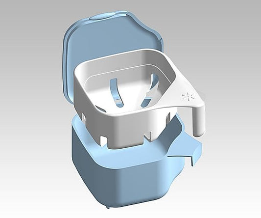 Denture cleaning cup, blue, K-7011, 1 piece