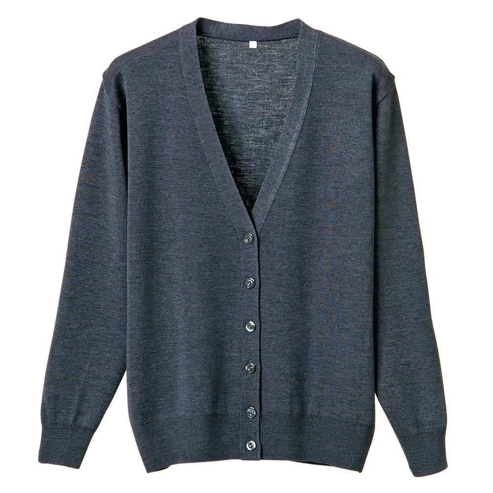 抗ピル長袖カーディガン　グレー　M　D-1001 1枚