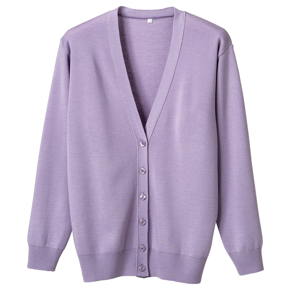 Anti-pill long sleeve cardigan purple L D-1001 1 piece