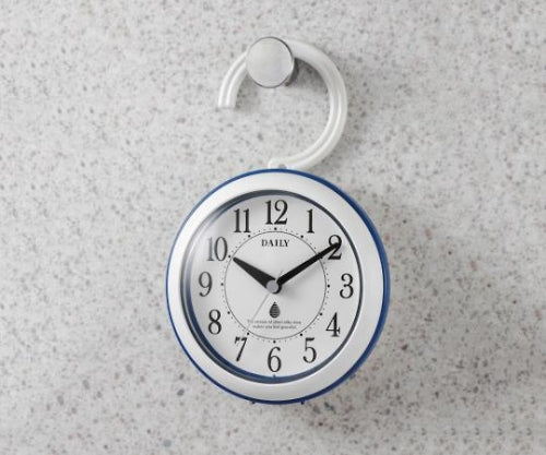 Bath Clock (Waterproof and Dustproof) Blue/White 4KG711DN04 1pc