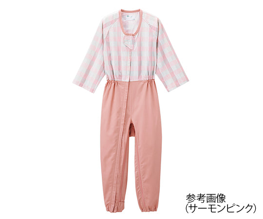 前開き介護寝巻き （フルオープン型／ロック機能付） サーモンピンク／LL　5738-TA 1枚
