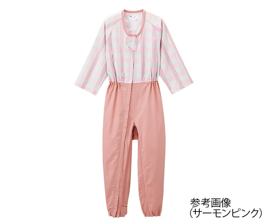 前開き介護寝巻き （フルオープン型／ロック機能付） サーモンピンク／L　5738-TA 1枚
