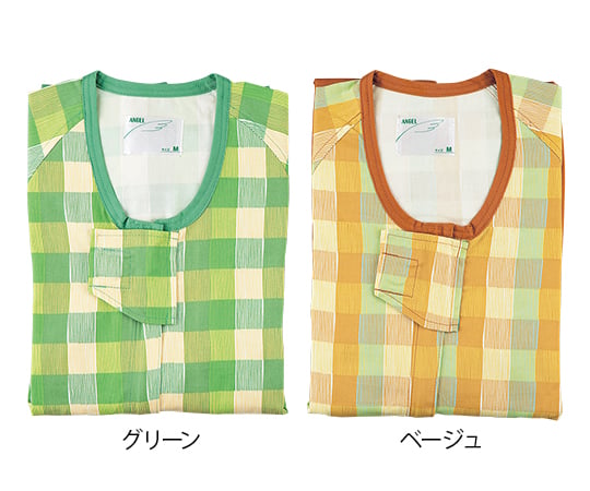 前開き介護寝巻き （フルオープン型／ロック機能付） ベージュ／L　5738-TA 1枚