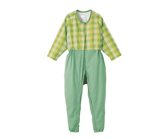 前開き介護寝巻き （フルオープン型／ロック機能付） グリーン／S　5738-TA 1枚