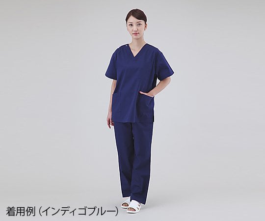 Wear Scrub (dot button on right shoulder/slits on both sides) Indigo blue/L DS-2001 1 piece