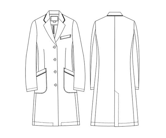 女子診察衣　（シングル／ネイビーライン）　Ｌ　FT4550 1枚