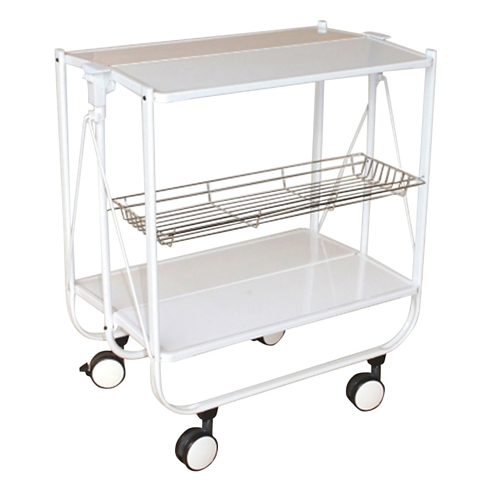 Handy Side Cart, Foldable, with Mesh Shelf, White, 690 x 400 x 730mm, FSC-0201-CH, 1 pc