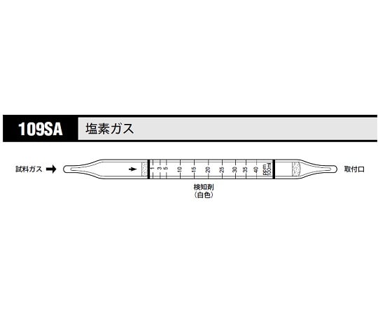 ガス検知管 塩素ガス 1箱（10本入）　109SA 1箱(10本入)