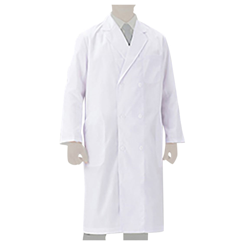 White coat for men (with cuff strings) Double AZ51-611 LL 1 piece