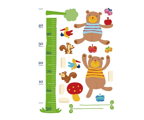 Wall Sticker Height Meter Bear PWS-54 1 set