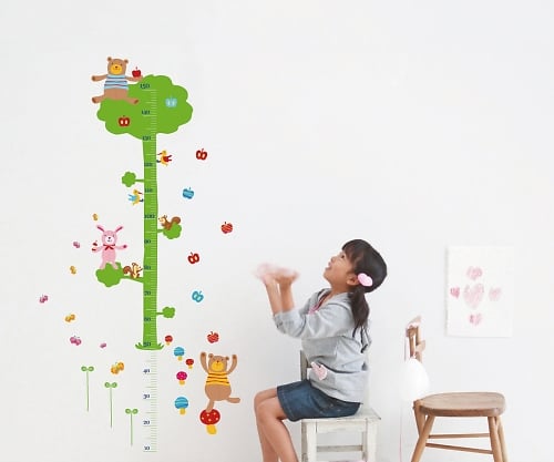 Wall Sticker Height Meter Bear PWS-54 1 set