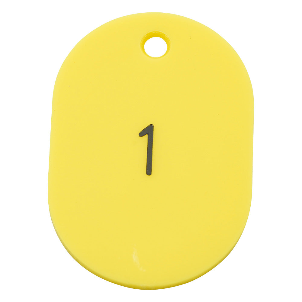 番号札 大(41×60mm) 番号入り イエロー 1組(50枚入)