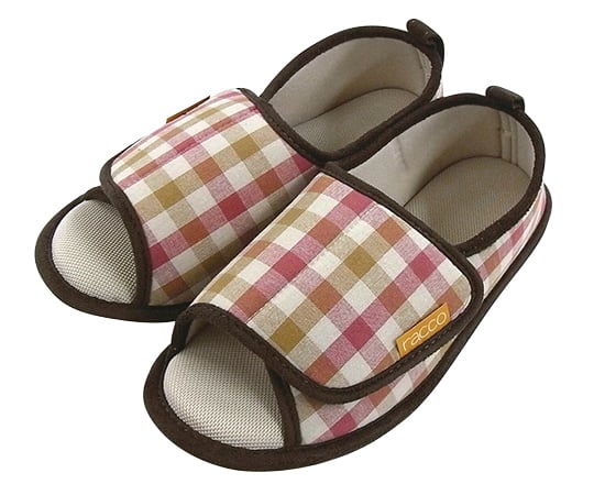 ルームシューズ（RACCO（ラッコ）ハグ） 24～25 チェック／ワイン　310050 1足