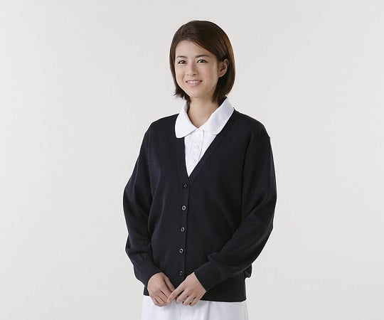 抗ピル長袖カーディガン　濃紺　M　D-1001 1枚