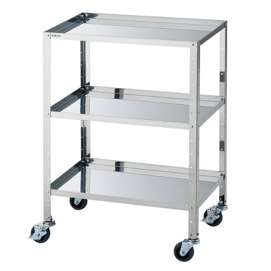 Stainless steel silent cart (assembly required) Large 3-tier 614 x 414 x 846 1 unit