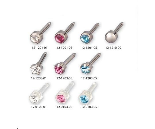 Medical Piercing [For Blomdahl 11-301] 1 pair Crystal (standing prongs) Pure titanium 12-1203-01 1 pair