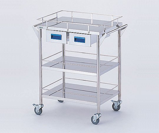 스토리지 스테인레스 스틸 카트 3 단 블루 (폭 600mm / 서랍 2 개) CHS-3H 1 대