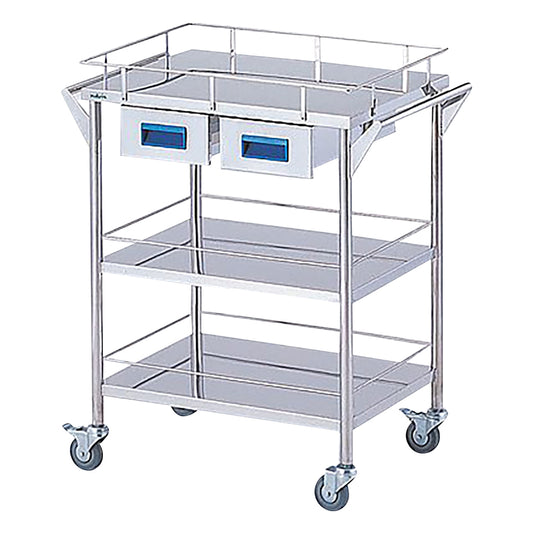 스토리지 스테인레스 스틸 카트 3 단 블루 (폭 600mm / 서랍 2 개) CHS-3H 1 대