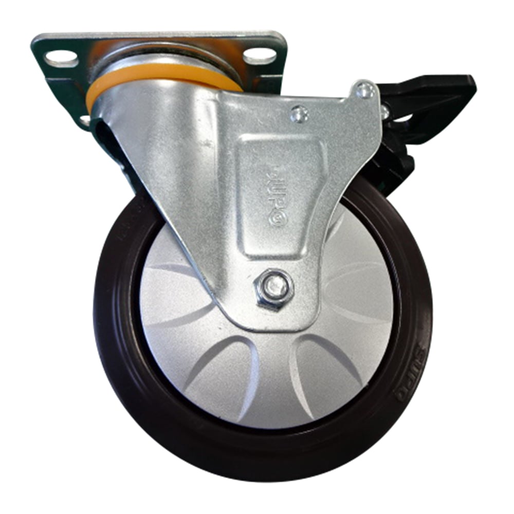 φ125mmキャスター ストッパー有・高弾性・4点止め（オムツ交換車201CN用） 1個