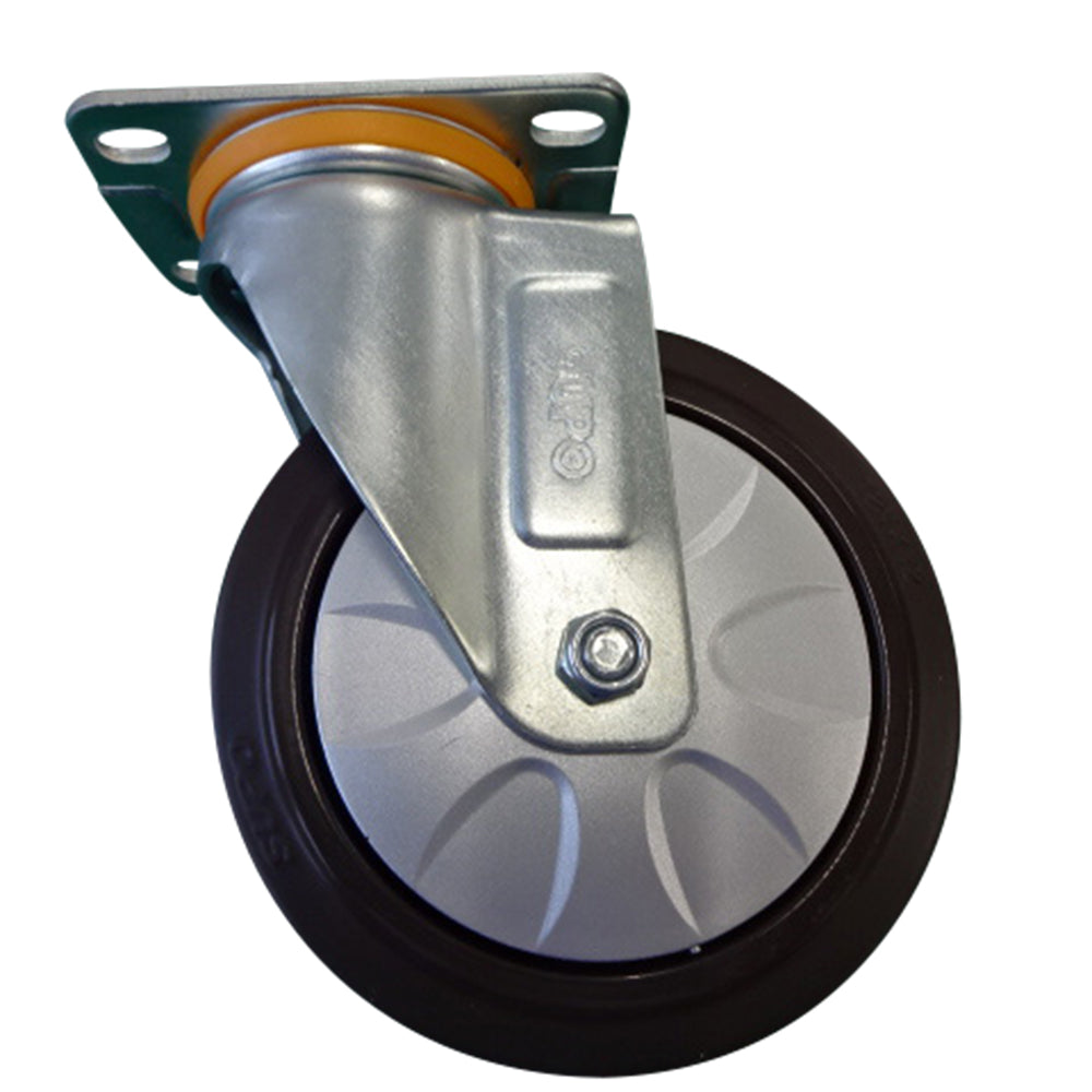 φ125mm caster without stopper, highly elastic, 4-point stop (for diaper changing car 201CN) 1 piece